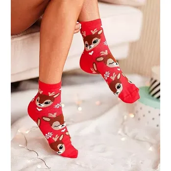 Dámské ponožky Dámské ponožky Srnka - 35-41 / červená - 02