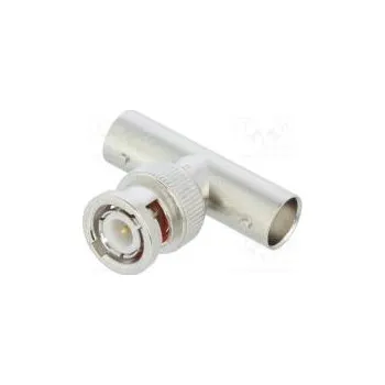 Elektrická zásuvka T-kus BNC vidlice,BNC zásuvka x2 50Ω delrin (POM) zlacený