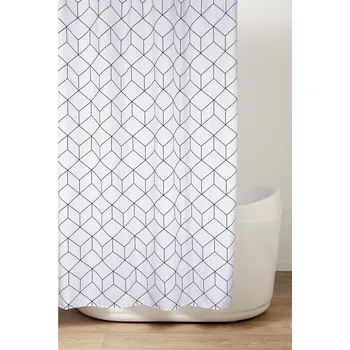 AQUALINE Sprchový závěs 180x200cm, polyester, kostky