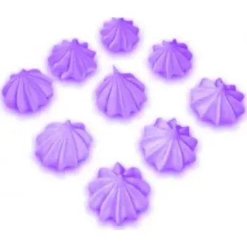 Jedlá dekorace na dort Cukrové pusinky 9ks fialové - K Decor