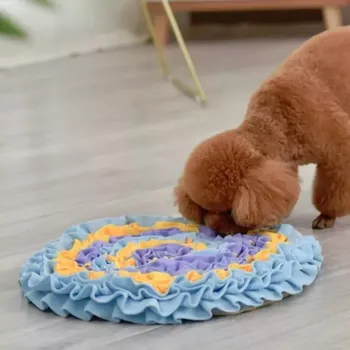 Pelíšek pro psa TopTechnology Podložka pro psy - zpomalovač krmení a antistresový polštář (žlutá)