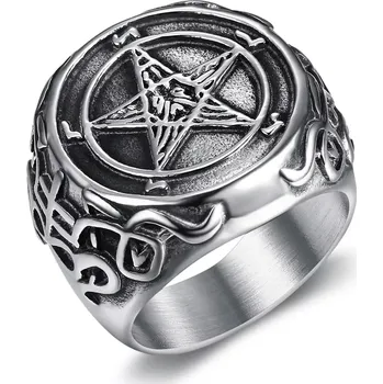 Prsten Impress Jewelry Temný pentagram 67 mm