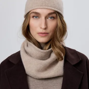 Čepice Reserved - Šála s vlnou a kašmírem - béžová - 671FD-08X - 671FD-08X-ONE