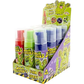 Montážní pěna Kyselé pěna ve spreji SOUR BUSTERS - FOAM SPRAY 40 ml - ovocná kyselá "pěna" - VÝPRODEJ !!! DMT: 10/2025 (kyselá ovocná pěna / ve spreji)
