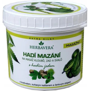 Masážní přípravek Herbavera Konopný balzám s hadím jedem proti bolesti, 500 ml