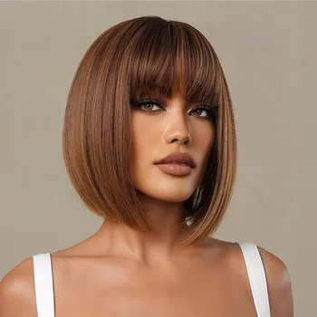 Paruka Paruka polodlouhé syntetické vlasy hnědá NCDSHAIR dámská