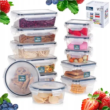 Obraz 12x Hermetické KUCHYŇSKÉ dózy na potraviny s těsněním - sada