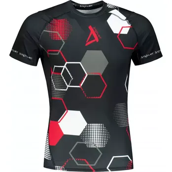 Pánské funkční kompresní tričko s krátkým rukávem premium ALTISPORT VOJ/ALM037TR04 ČERNOČERVENÁ L