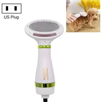 Kartáč pro zvířata TopTechnology Elektrický hřeben na sušení srsti pro psy a kočky - US Plug (Zelený)