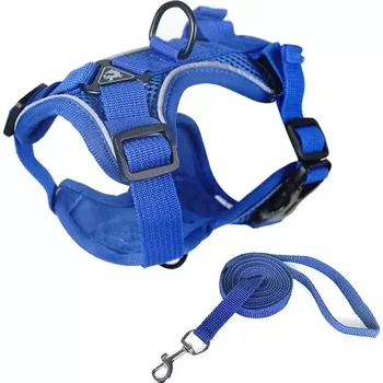 Vodítko pro psa TopTechnology Reflexní hrudní popruh a vodítko pro psy a kočky, velikost: M (modrý)