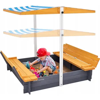 Dřevěná hračka Vevor Dřevěné pískoviště s krytem,