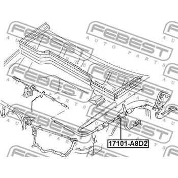 Klimatizace automobilu Febest 17101-A8D2 Lanko zámku kapoty motoru
