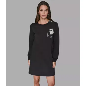 Dámské šaty KARL LAGERFELD mikinové dámské šaty LOGO L