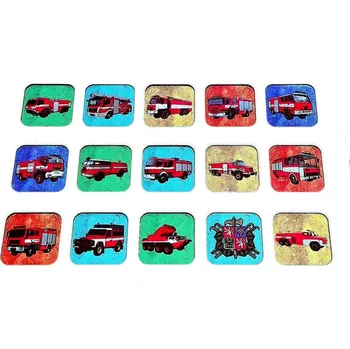 Pexeso pexeso HASIČI 30ks pevné kartičky 5x5 cm (pexeso s hasičskými auty)