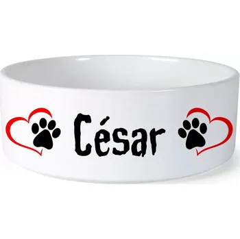 Miska pro psa Miska pro psa se jménem César (Keramická miska na krmivo pro psy)