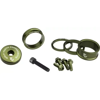 Hlavové složení Sada víčka a podložek představce WOLF TOOTH ANODIZED COLOR KIT olive
