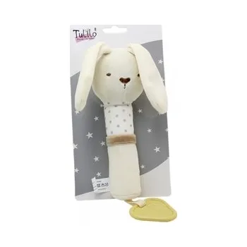 plyšák Plyšová hračka s pískátkem a kousátkem Králíček - smetanový