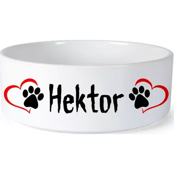 Miska pro psa Miska pro psa se jménem Hektor (Keramická miska na krmivo pro psy)