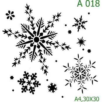 Plastová šablona pro malování - Vánoce - Vločky (A018) - A4 , Lepící fólie