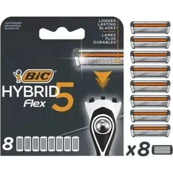 BIC Hybrid 5 Flex Náhradní hlavice do holicího strojku, sada 8 kusů