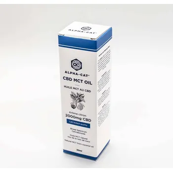 CBD Každá 30ml lahvička obsahuje MCT olej, přírodní kokosovou kaprylovou kyselinu (extrakt Coco Nucifera), s 2000mg CBD „širokého spektra“ z Cannabis sativa L (konopí). Přírodní citronová příchuť.