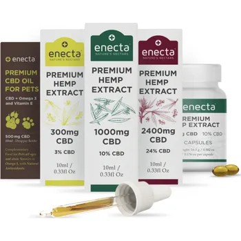 Zdraví CBD olej Enecta je extrahován z konopných odrůd s vysokým obsahem CBD a nízkým obsahem THC. Z konopí pěstovaného organicky v Itálii, bez použití pesticidů a herbicidů, aby všechny produkty splňovaly nároky na nejvyšší kvalitu.
