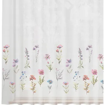 Obraz LUČNÍ KVĚTY Záclona s olůvkem VOÁL výška 157 cm