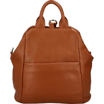 Kabelka Luxusní dámský kožený kabelko-batoh Opu, hnědá