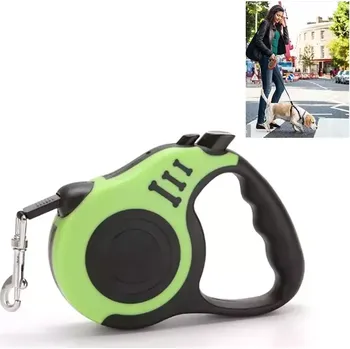 Vodítko pro psa TopTechnology Automatické retractable vodítko pro psy, 3m (zelené) - ideální pro malé a střední psy