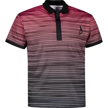 Pánské tričko Pánské funkční triko s límečkem premium ALTISPORT VOJ/ALM031TR05 ČERNÁ/VÍNOVÁ 4XL