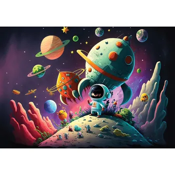 Tapeta Fototapeta RAKETA VESMÍR 3D Pro Děti 368x254