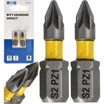 Bit NÁRAZOVÉ BITY PZ 1 PZ1 25MM SADA NÁRAZOVÝCH BITŮ 2 KUSY LSP KRÁTKÉ
