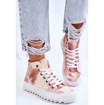 Dámské tenisky Dámské vysoké tenisky Big Star - béžová/růžová Velikost: 38