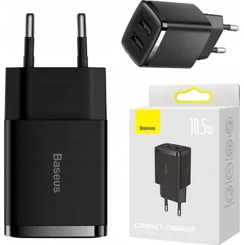 UNIVERZÁLNÍ SÍŤOVÁ NABÍJEČKA BASEUS PRO TELEFON NAPÁJECÍ ADAPTÉR 2x USB 10.5W 2A