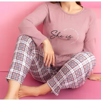 Dámské noční prádlo Dámské pyžamo Rinda bavlna fialové, velikost 4XL