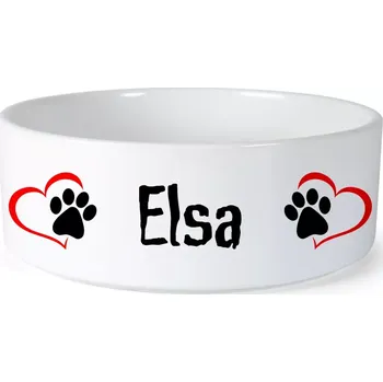 Miska pro psa Miska pro psa se jménem Elsa (Keramická miska na krmivo pro psy)