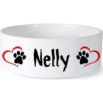 Miska pro psa Miska pro psa se jménem Nelly (Keramická miska na krmivo pro psy)