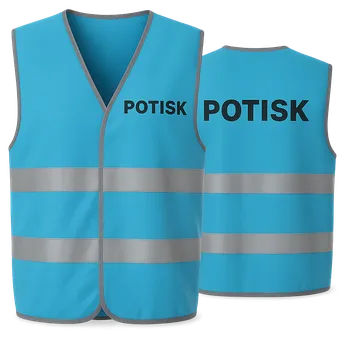 ON-DESIGN Reflexní vesta s POTISKEM Velikost: 2XL/3XL, Barva: nebesky modrá