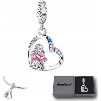 Přívěsek Stříbrný přívěsek Charms S925 Matka a Dcera Láska Dárek ke Dni matek