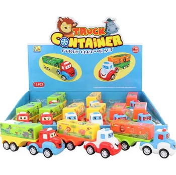 autíčko Baby veselé autíčko plastové kamion s očima 14cm na setrvačník různé druhy