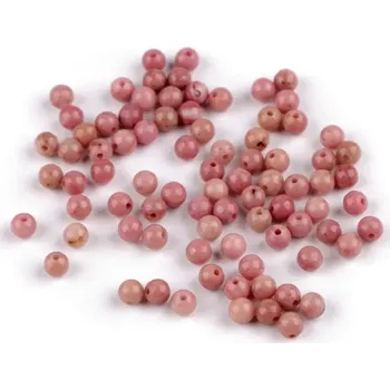 Korálek Minerální korálky Rodonit růžový Ø4 mm - 10 ks