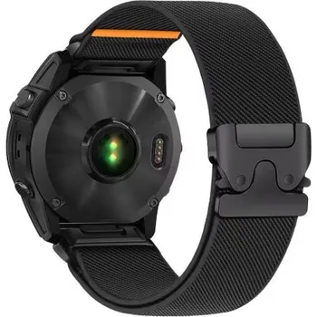 Ostatní příslušenství k chytrým hodinkám eses Nylonový elastický řemínek pro Garmin - Černý, QuickFit 26 mm