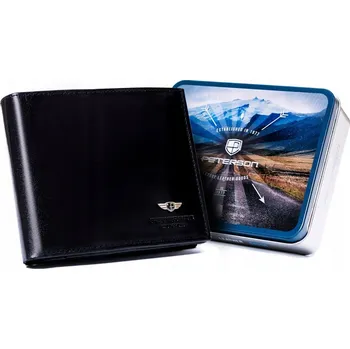 Peněženka Peterson pánská peněženka z pravé kůže černá - muž