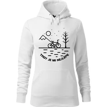 Dámská mikina DOBRÝ TRIKO Dámská mikina s potiskem Tady je nejlépe Velikost dámské mikiny: L, Barva: Bílá