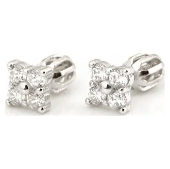 Náušnice Stříbrné náušnice pecičky s čirými zirkony STNAU2069F