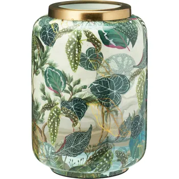 Váza H&L Kovová váza Tropico s motivem džungle, 20,5x15cm