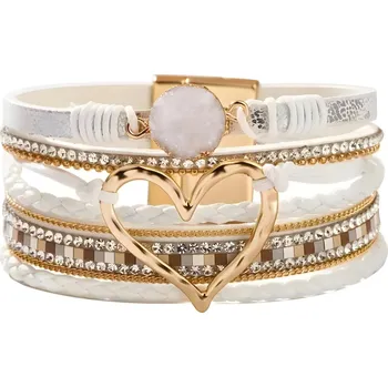 Náramek IZMAEL Náramek AG 38812 Heart Bílá/Zlatá KP38812