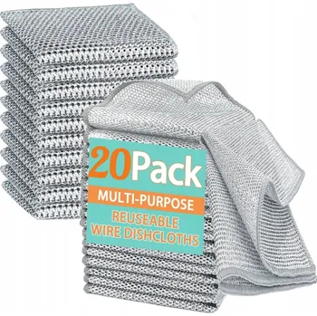 Utěrka Dvouvrstvá drátěná čisticí utěrka na nádobí s odolnými skvrnami 20 ks