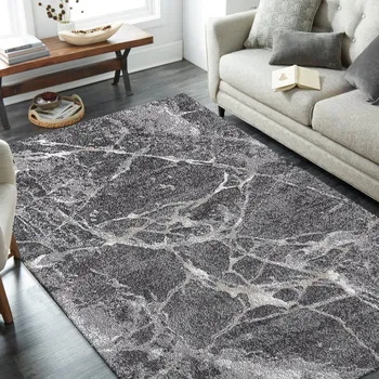 Koberec Moderní šedý koberec s přírodním vzorem - obdélníkový Šířka: 160 cm | Délka: 220 cm