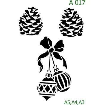 Plastová šablona pro malování - Vánoce - Ozdoby (A017) - A5 , Lepící fólie